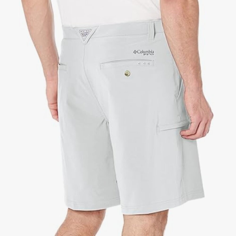 NWT Columbia Men's Grander Marlin II Offshore Short, gray, 10" length - Picture 2 of 7